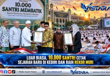 Luar Biasa, 10.000 Santri Cetak Sejarah Baru Di Kediri Dan Raih Rekor MURI