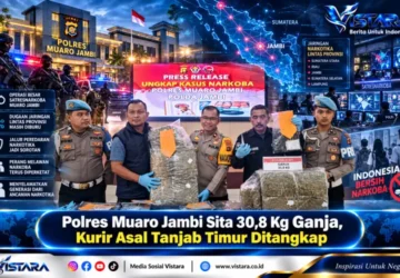 Polres Muaro Jambi Sita 30,8 Kg Ganja, Kurir Asal Tanjab Timur Ditangkap